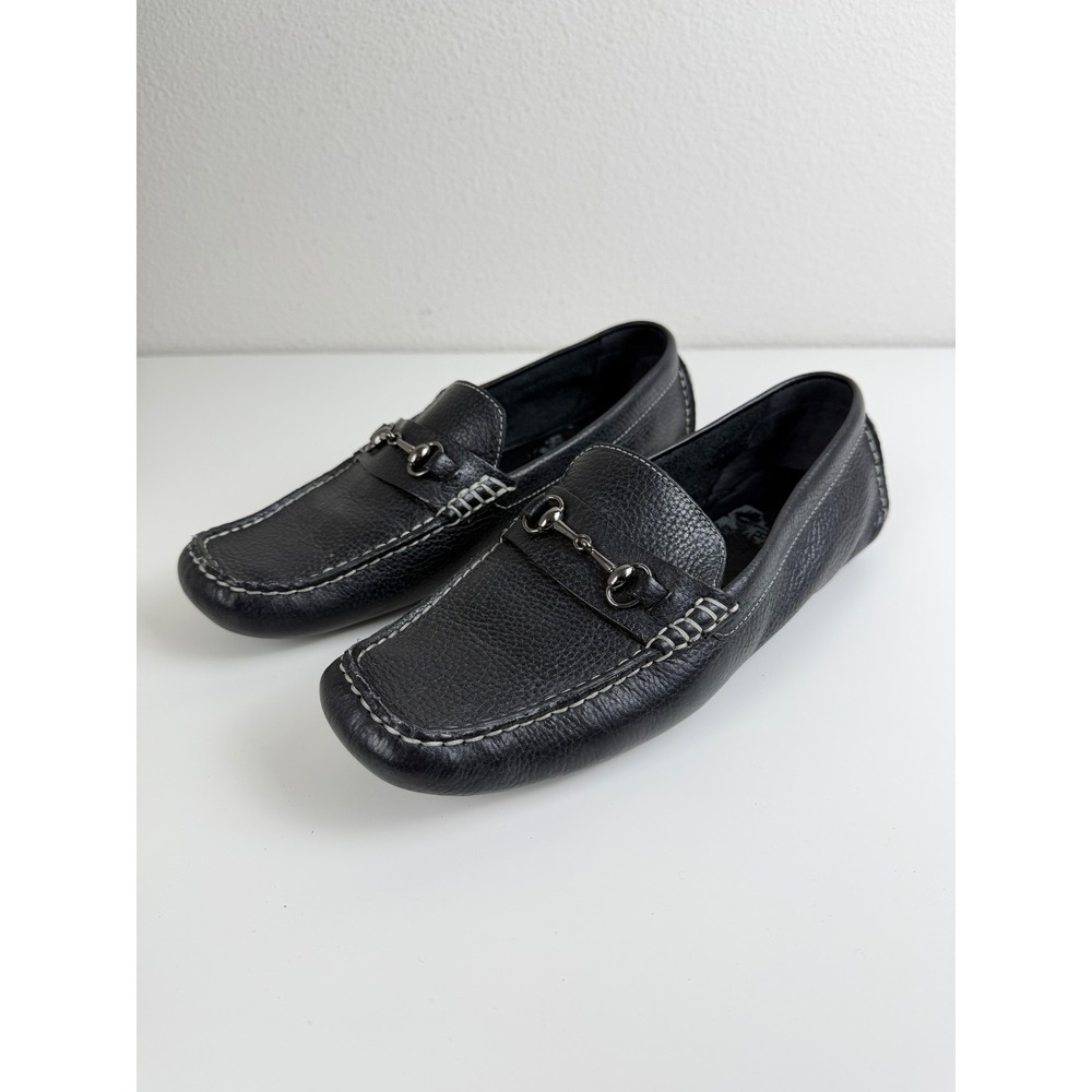 Cole Haan Women Leather Loafer Shelby 9.5B Black Old Money Academia Moc Toe Shoe